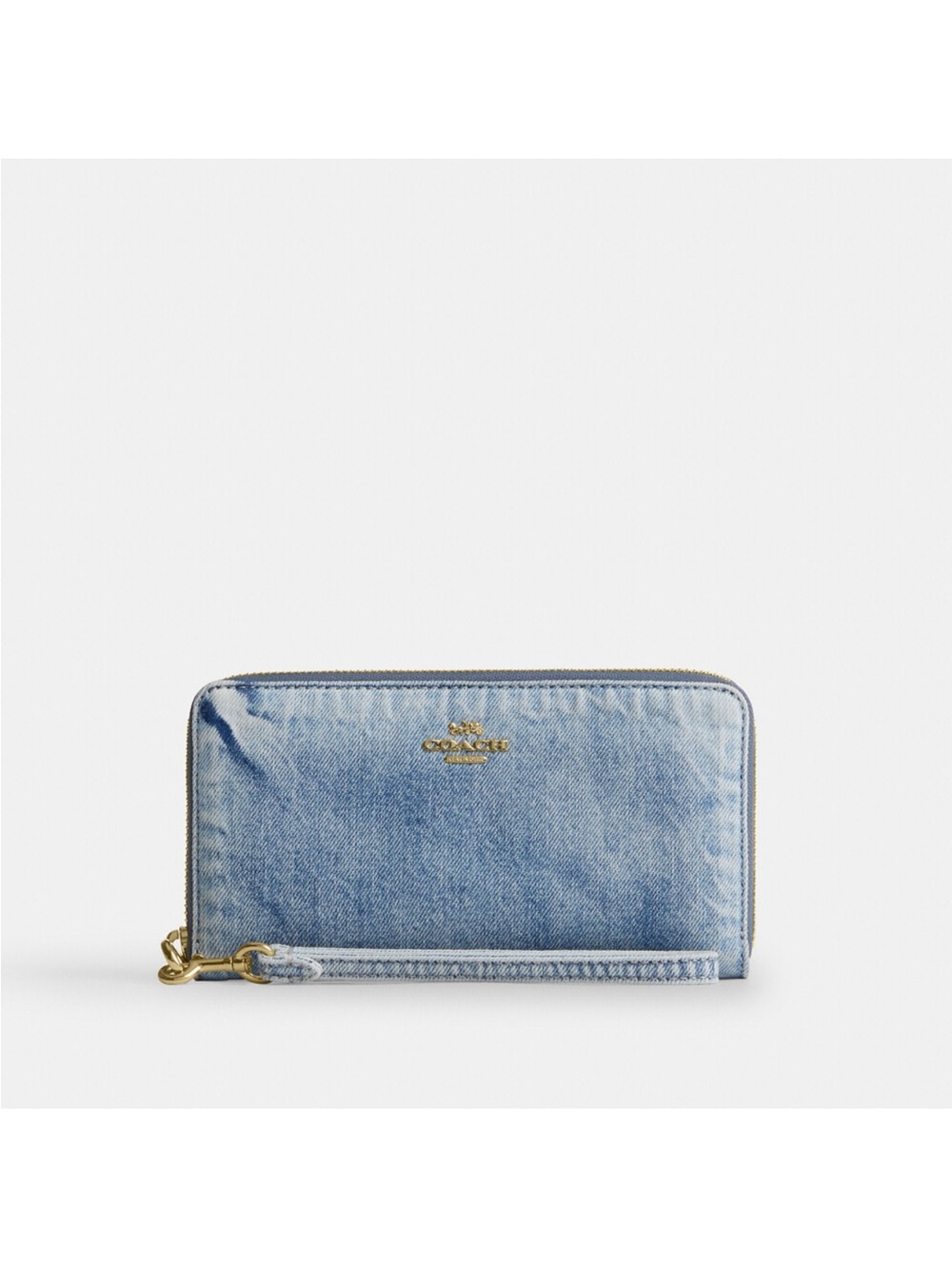 Coach Outlet Long Zip Around Wallet In Loved Denim - Picture 7 of 7